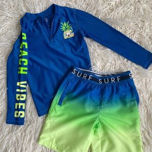 Boys Swim Set {Pants and swim shirt}